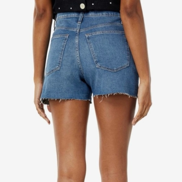 MADEWELL Blue Denim Jean Shorts High-Waisted Raw Hem Women’s Size 36 (Waist 44”) - Picture 2 of 11